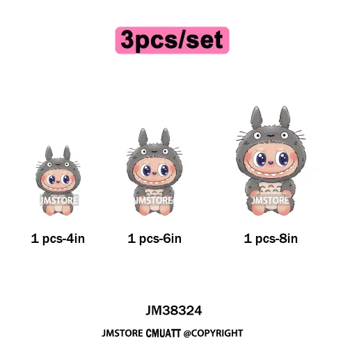 Cute Cartoon Toy Dolls Monster Costume Character Kids Printed Iron on DTF Washable Transfer Stickers Ready to Press for Clothing
