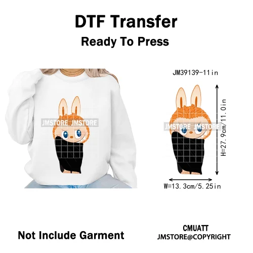 Trendy Cute Cartoon Doll Coquette Mirror Horror Halloween Iron on DTF Washable Transfers Stickers Ready to Press for Clothing