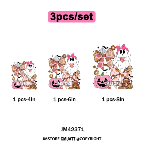 Coquette Halloween Spooky Espantan Latina Mexican Conchas Ghost Iron on DTF Washable Transfer Sticker Ready to Press for Hoodies