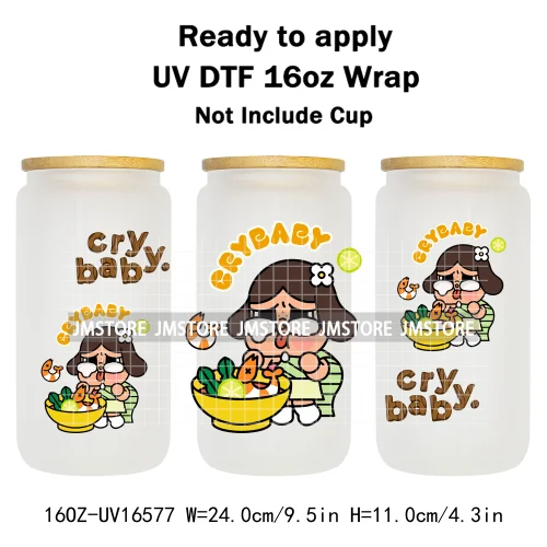 Cartoon Baby Monsters Cry UV DTF Stickers Ready To Transfer Cup Wrap Custom Labels DIY Craft For Libbey Can Glass Tumblers Mugs