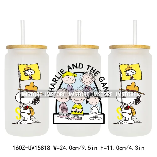 Cartoon Dogs Back To School UV DTF Wraps Transfer Sticker Selfadhesive Waterproof High Quality For 16OZ Libbey Glass Can Tumbler