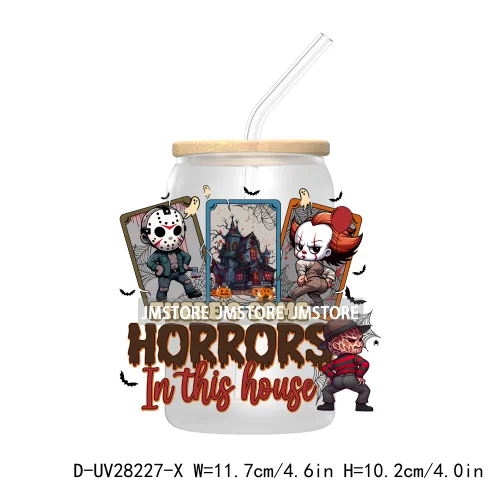 There's Some Horrors In This House UV DTF Transfer Stickers Decals For Libbey Cold Cups Mugs Tumbler Labels Halloween Killers