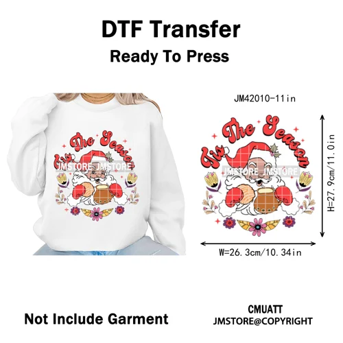 Feliz Navidad Mexican Christmas Concha Santa Latina Holiday Fiesta Iron on DTF Transfers Stickers Ready to Press for T-shirts