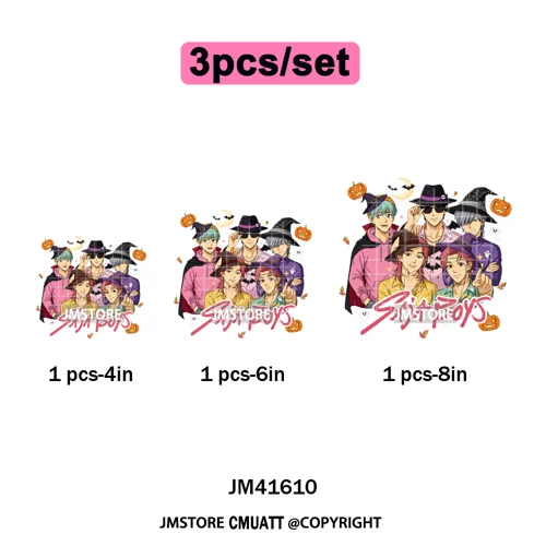 In My Boys Era Ghost Cartoon Anime Movie Kpop Halloween Vibes Iron on DTF Washable Transfers Stickers Ready to Press for Hoodies