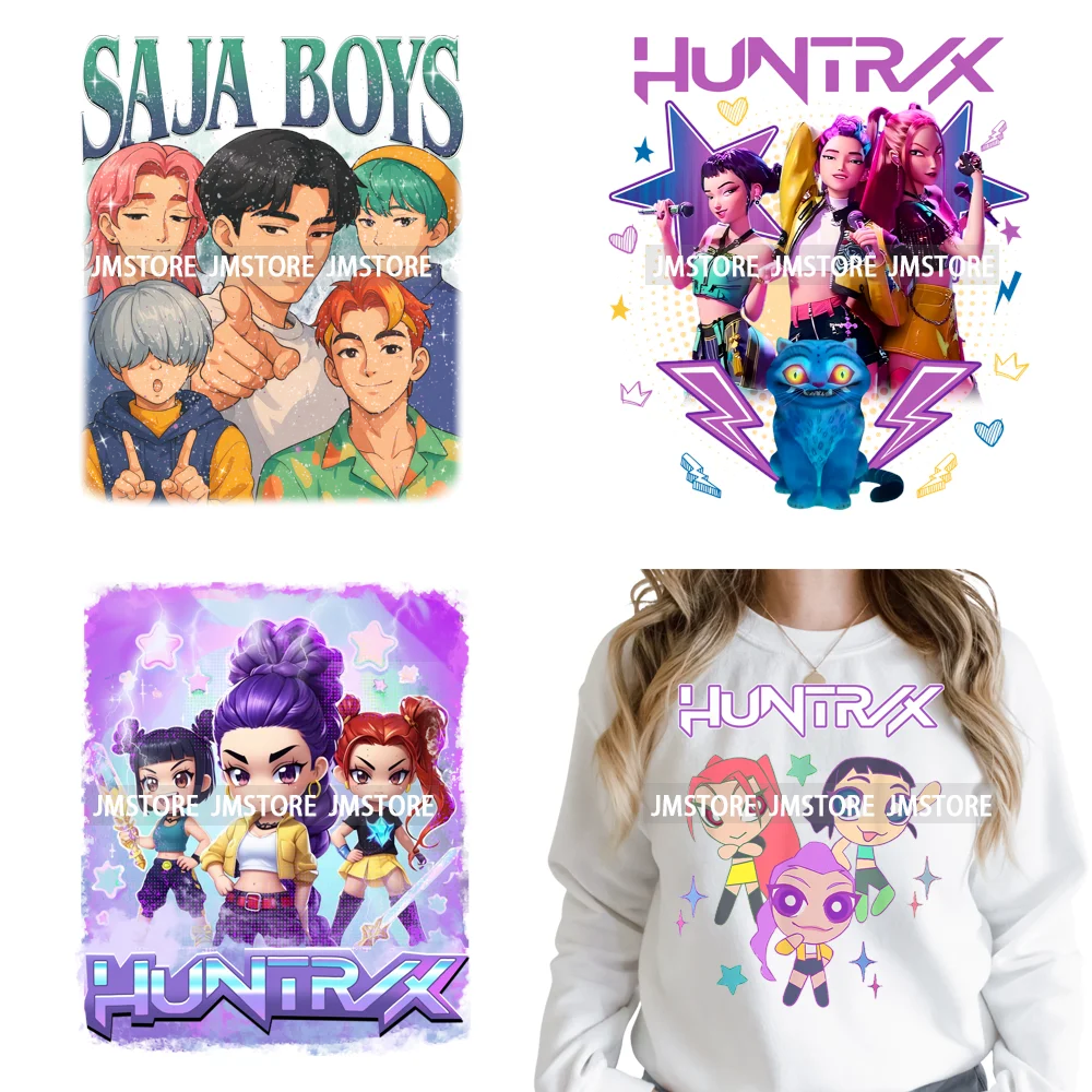 Music Kpop Group Lover Anime Fans Boys Girls Hunters Inspired Iron on DTF Washable Transfers Sticker Ready to Press for Clothing