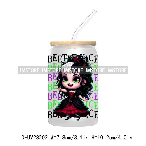 Cartoon Princess Couple Halloween Double Trouble UV DTF Transfer Stickers Decals For Libbey Cold Cup Mug Tumbler Waterproof Logo