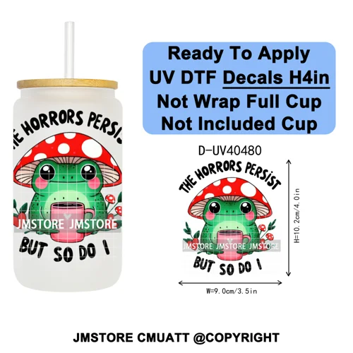 Funny Animal Quotes Sarcastic Dogs UV DTF Transfer Stickers Decals Ready To Apply Waterproof For 16OZ Libbey Glass Can Tumbler