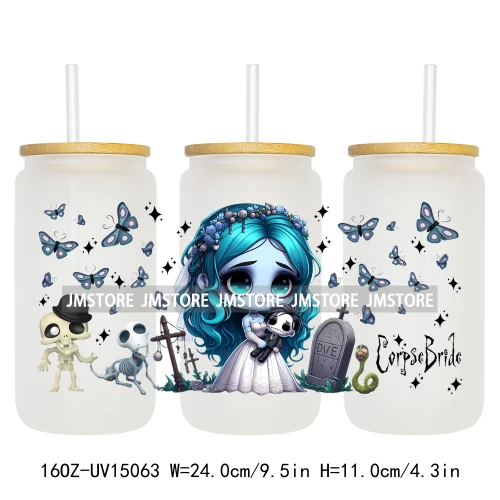 Fashion Princess Monster Doll 16OZ UV DTF Cup Wraps Ready To Apply Waterproof Transfer Stickers For Libbey Glass Can Tumbler