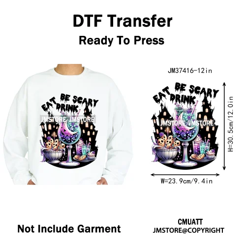 12in Dino Trucks Drip Or Die Skull Beats Graffiti Streetwear Man Design Iron on DTF Transfer Stickers Ready to Press for Clothes