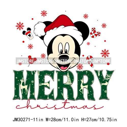 Merry Christmas Cute Cartoon Animal Friends Winter White Festive Vibes Iron On DTF Transfers Stickers Ready To Press For Hoodies