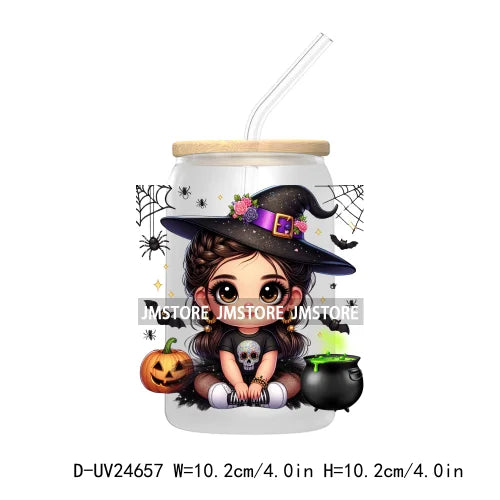 Halloween Latina Princess UV DTF Transfer Stickers Decals For Libbey Cold Cups Mugs Tumbler Custom Waterproof DIY Labels Pumpkin