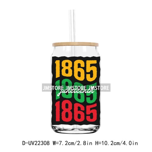 Stepping Into Juneteenth Black History Month UV DTF Transfer Stickers Decal For Libbey Cold Cup Mug Tumbler Waterproof DIY Craft