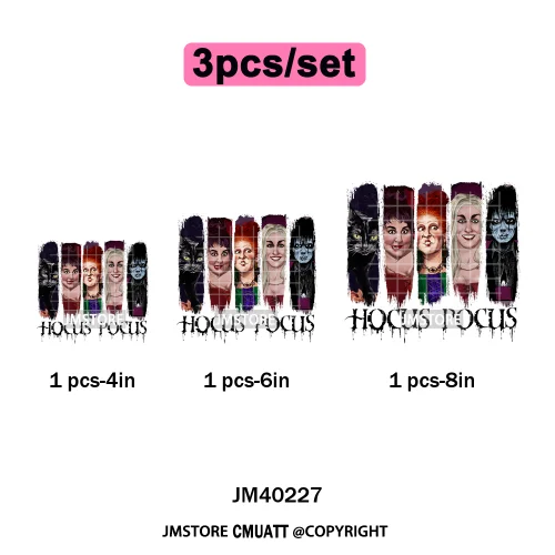 Horror Halloween Movie Witches Social Club Thug Life Coquette Iron on DTF Washable Transfers Stickers Ready to Press for Textile