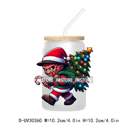 Christmas Horror Movie Killers UV DTF Transfer Stickers Decals For Libbey Cold Cups Mugs Tumbler High Quality Cartoon Characters