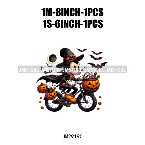 Cartoon Halloween Scary Cute Horror Characters Pumpkin Fall Vibes DTF Iron On Transfers Stickers Ready To Press For Clothing