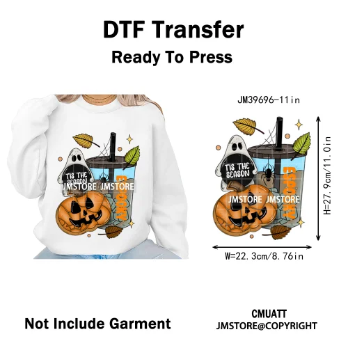 Mexican Culture Halloween Vibes Spanish Cafecito Viva Design Iron on DTF Washable Transfers Stickers Ready to Press for Hoodies