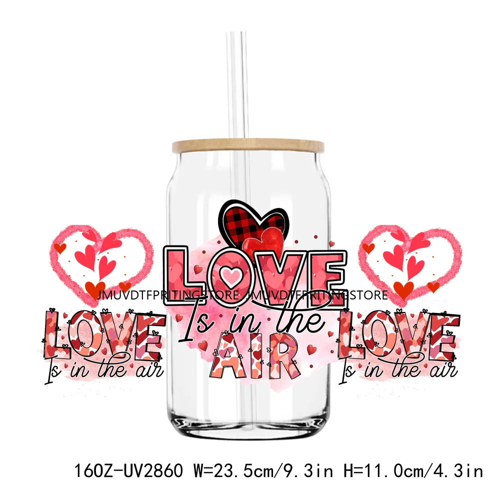 Camping Is My Valentine UV DTF Sticker For 16OZ Libbey Glass Cup Can Wrap Transfer Sticker Custom DIY Logo Love Camp Coffee