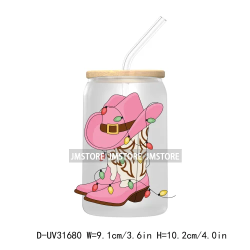 Hot Cocoa Season Western Howdy Ghost Christmas Custom UV DTF Sticker Decals For Libbey Cold Cups Mugs Tumbler Transfer Stickers