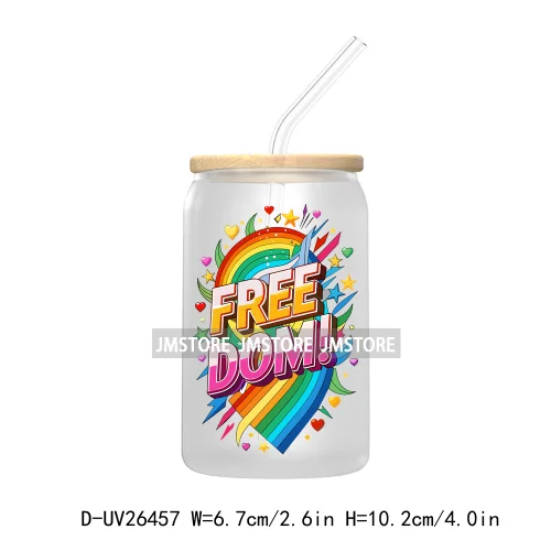 LGBT Quotes UV DTF Transfer Stickers Decals For Libbey Cold Cups Mugs Tumbler Waterproof DIY Custom Logo Labels Rainbow Pride