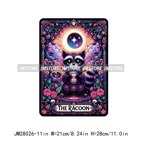 Custom Spooky Season Ghost Cycopath Skull Halloween Tarot Card DTF Iron On Heat Press Transfer Stickers Printing For Hoodies