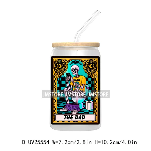 The Crazy Aunt Funny Tarot Card UV DTF Transfer Stickers Decals For Libbey Cold Cups Mugs Durable Waterproof Custom Logo Labels