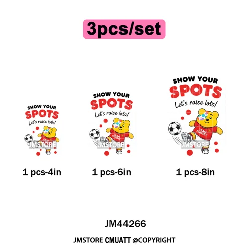 Cute Cartoon Bear Children in Need Charity Raising Kids Iron on Washable DTF Heat Transfers Stickers Ready to Press for Textiles