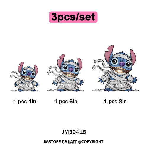 Spooky Vibes Horror Trick Or Treat Cartoon Animal Pumpkin Bats Iron on DTF Washable Transfers Sticker Ready to Press for Hoodies